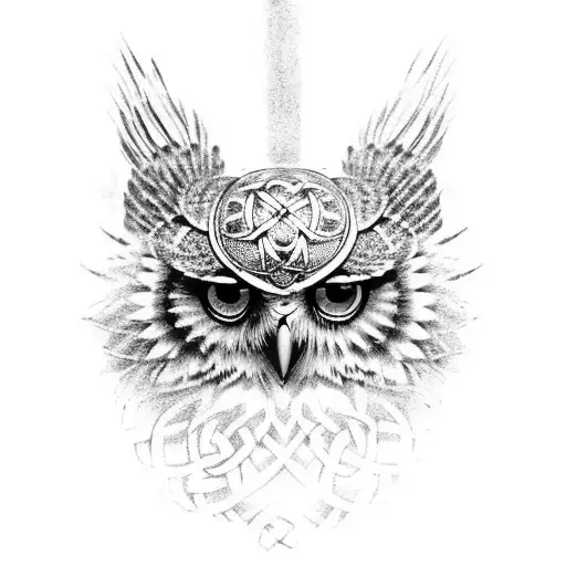 Celtic Owl Green Mist