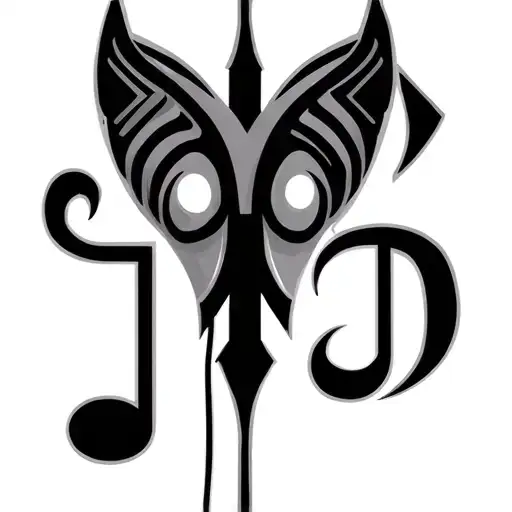 Arrow Music Notes Ear Phones Tattoo Design