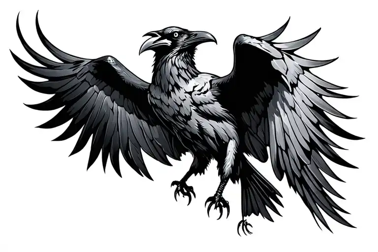 Raven Flying Chest Piece