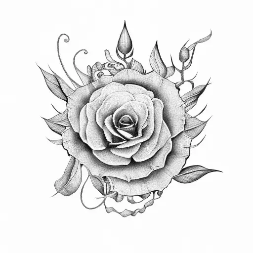 Elegant Script With Intricate Botanical Illustrations