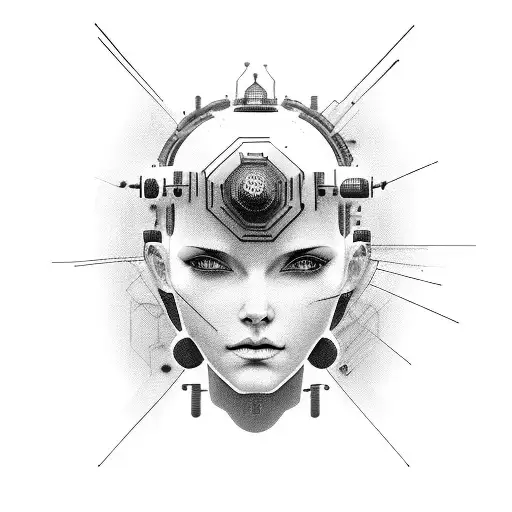 Abstract Cyberpunk Head