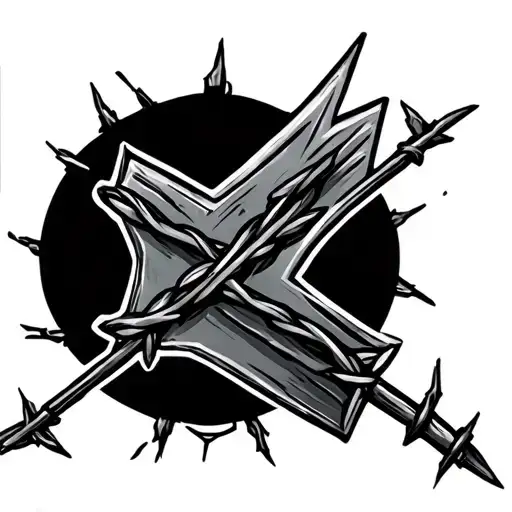 Arrow Wrapped In Barbed Wire