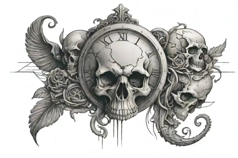 Clocks And Maps And Skull