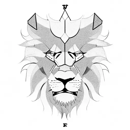 Angry Lion With Compass