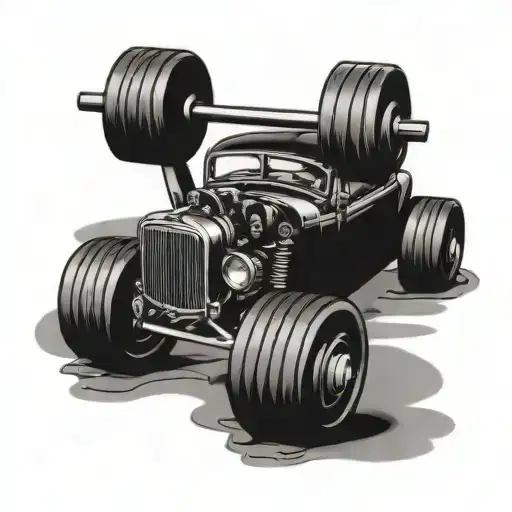 Car Enthusiast Lifting Weights