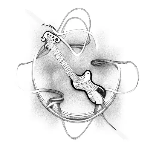 A Cinema Reel Intertwined With Guitar Strings