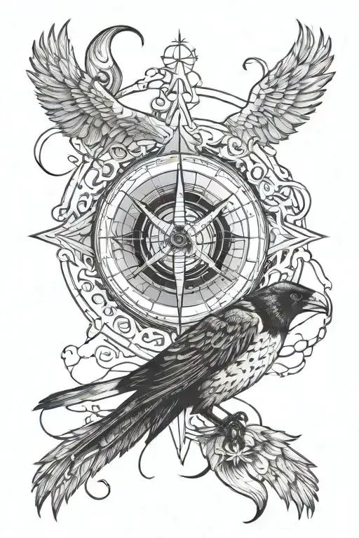 A Compass With Directions Snakes And Minimal Crows Around It