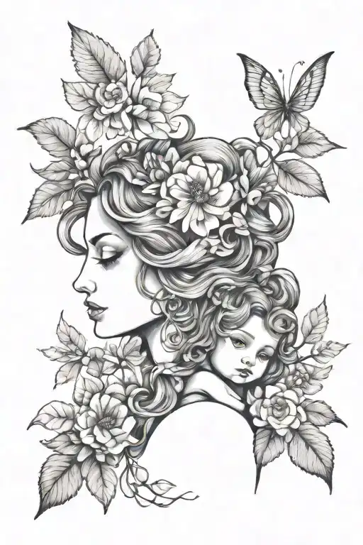 Persephone With A Baby Girl