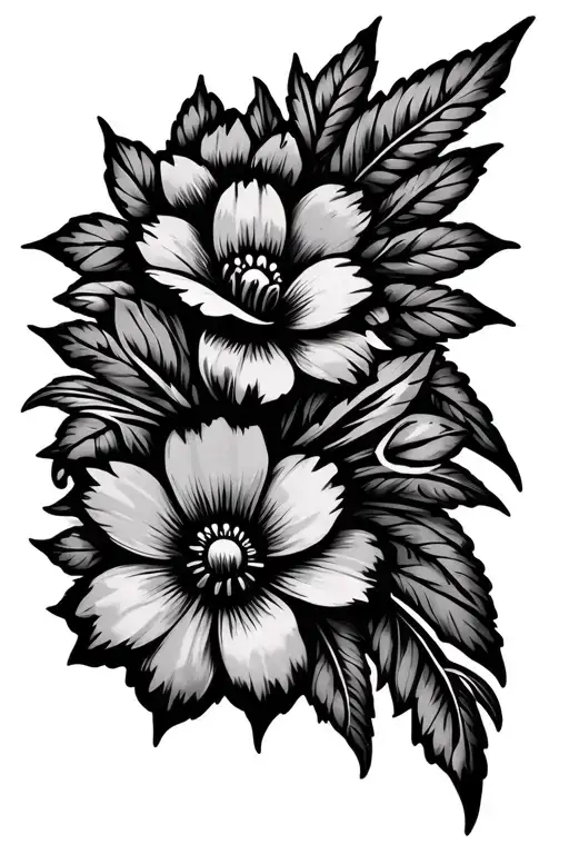 Native American Flowers Intertwined