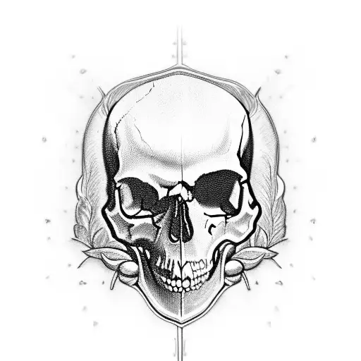 A Skull With A Kevlar On And A Kabar