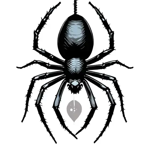 Black Widow Spider Hanging From Web