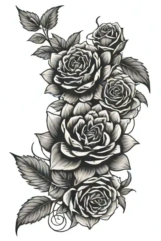 Daisy And Roses Intertwined