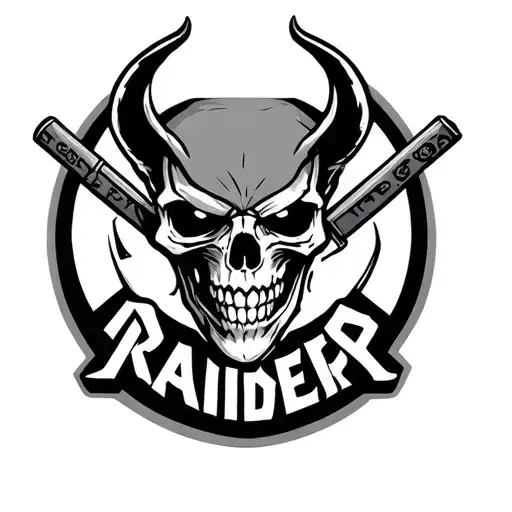 Raider Logo With Demon Skull