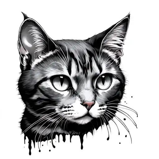 Cat Eyes And Ears Peaking Over