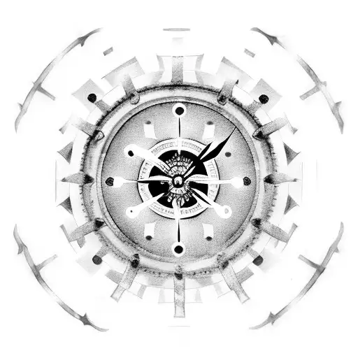 Gothic Clock With Exposed Gears And Filigree