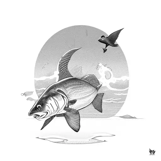 A Majestic Mammal Fishing In A Beach Landscape