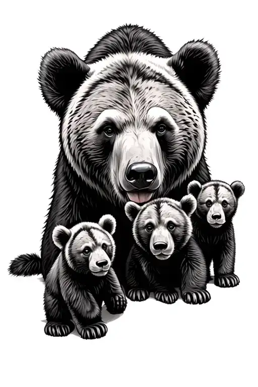 Papa Bear And Cubs