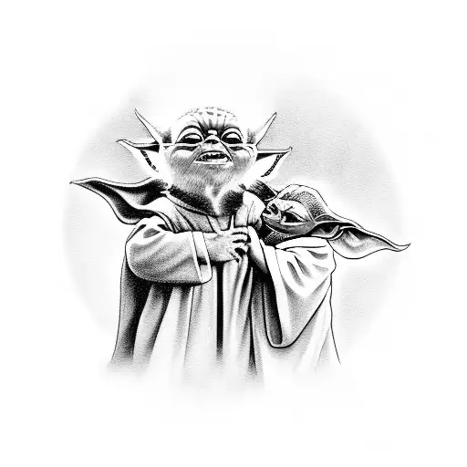 A Portrait Of Jesus With Baby Yoda