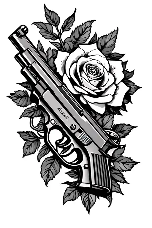 Gun With Roses