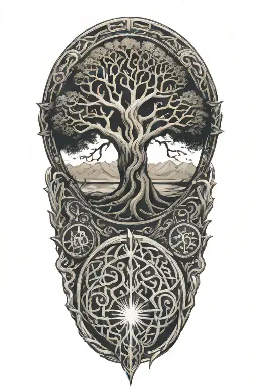 Yggdrasil With Norse Runes
