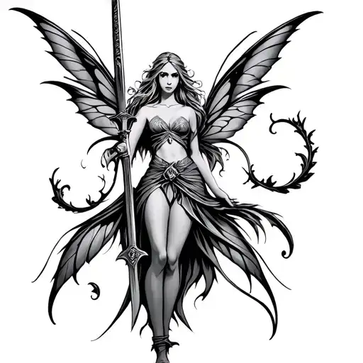 Fairy Standing Straight Sword