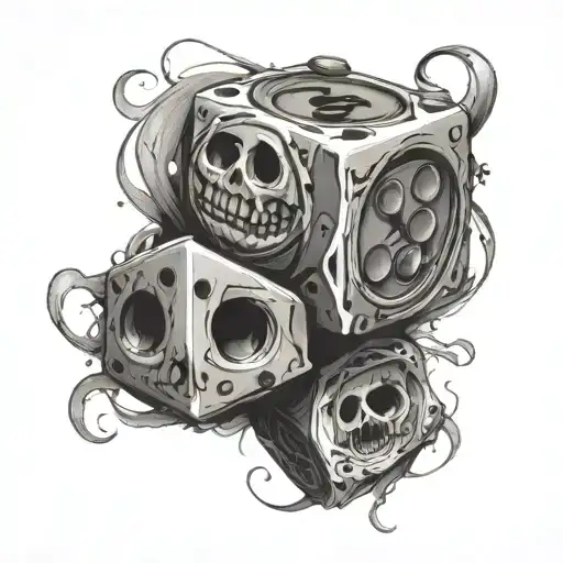 A Tattoo With The Dice Rolled To Snake Eyes And Says For My Brother And Whether I'll Risk It All