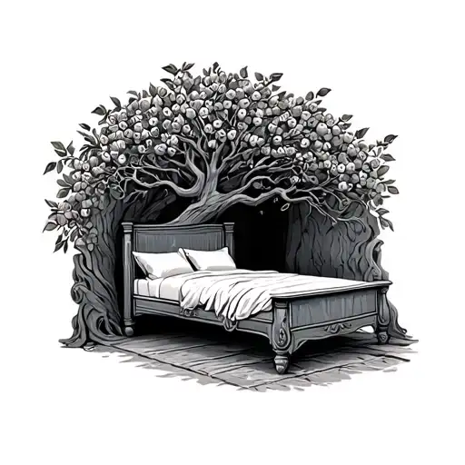 Wedding Bed Carved Into Olive Tree