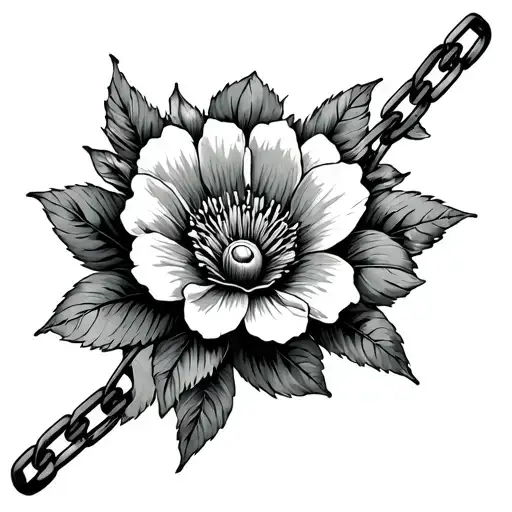 Broken Chain With Growing Flower
