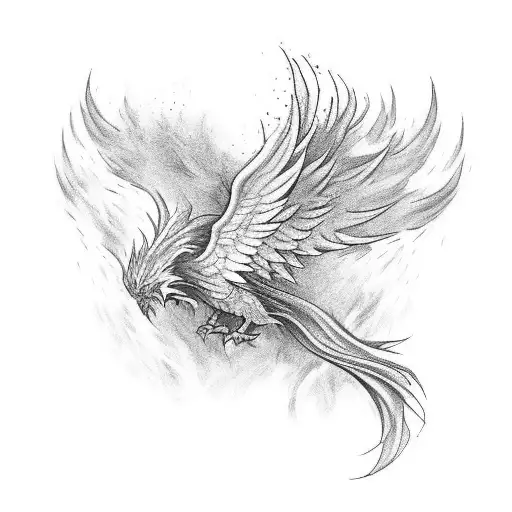 A Phoenix Rising From A Pixelated Medical Cross