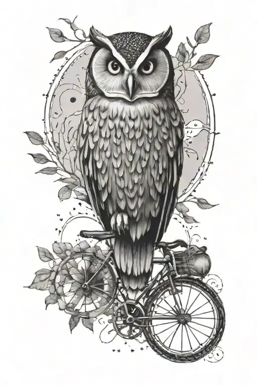 Owl And Lunar Cycle Path