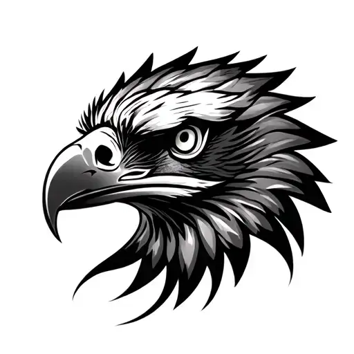 And Eagle Face Using Polynesian Design Incorporating Elements