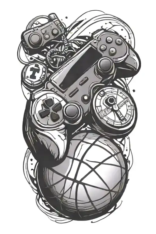 Combine Elements Of A Basketball And A Video Game Controller In A Unique Design