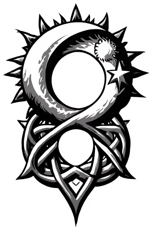 Sun Moon Stars Celtic Knot