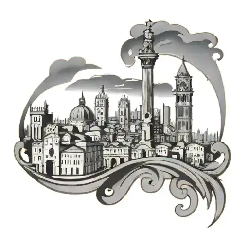 25Th Anniversary Showing Italian Skylines Reflecting Each