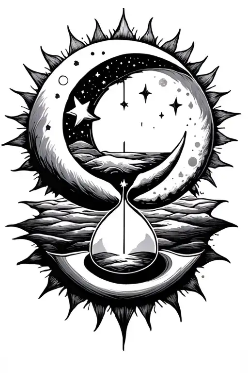 Sun Moon Stars Hourglass