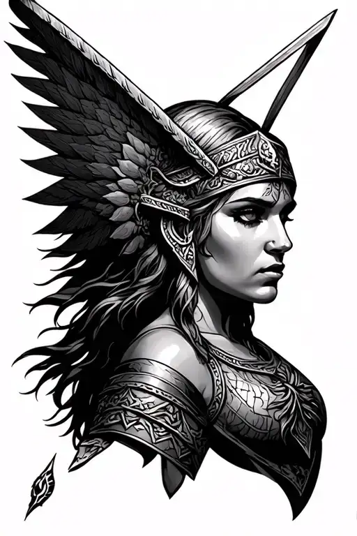 Viking Valkyrie Sleeve Tattoo Design