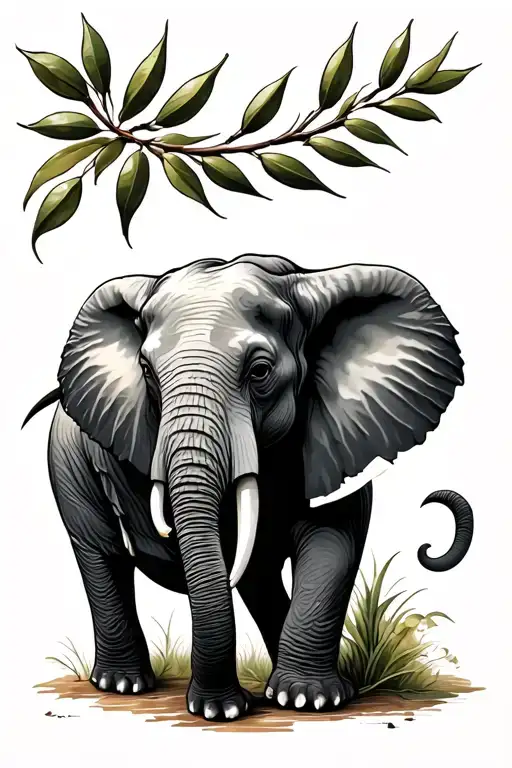 Elephant And Olive Branch