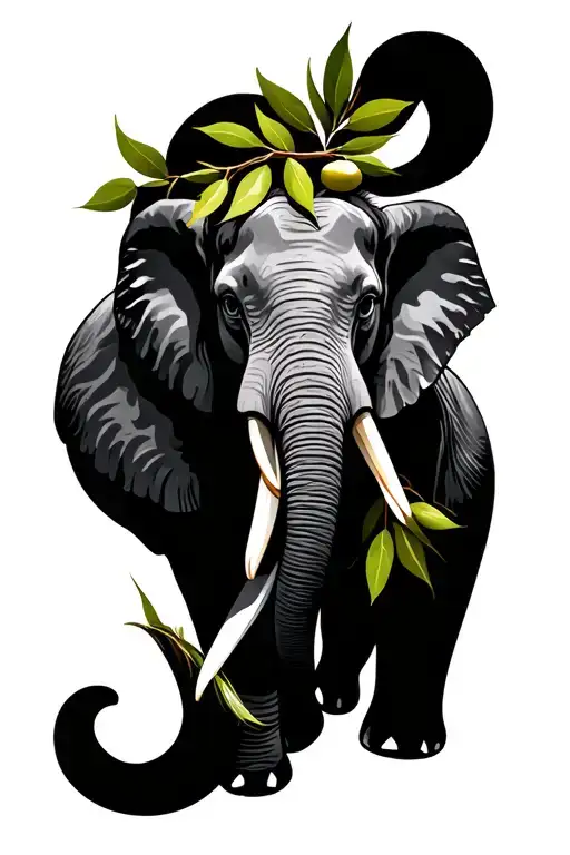 Elephant And Olive Branch Wrapped