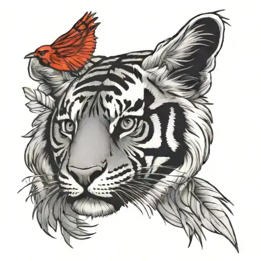 Half Cardinal Half Tiger