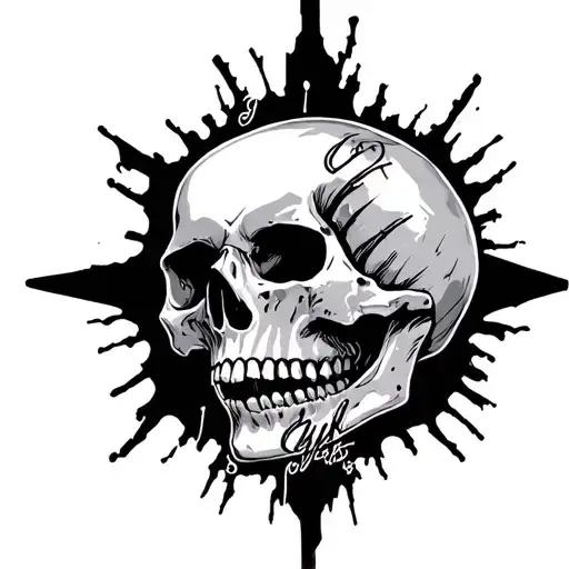 Skull With Writing Over It