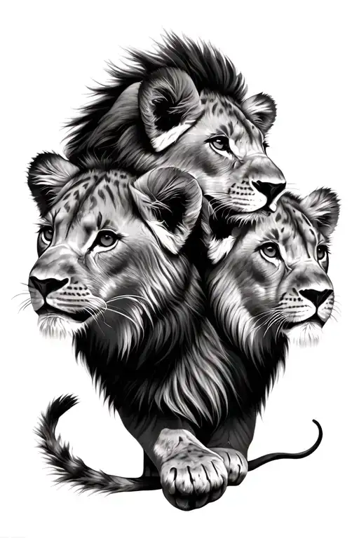 Two Lion Cubs Surrounded By Adventure And Wonder