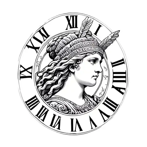 Roman Numerals And Athena Greek Goddess