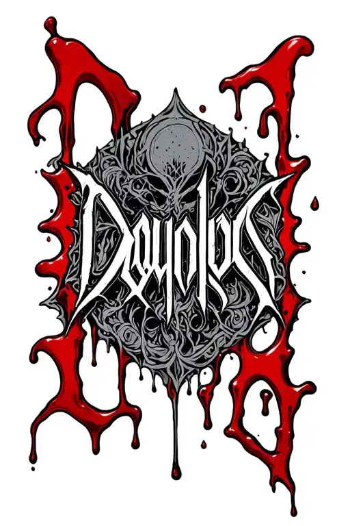 Doulos In Gothic Writing With Blood Running Down Each Letter