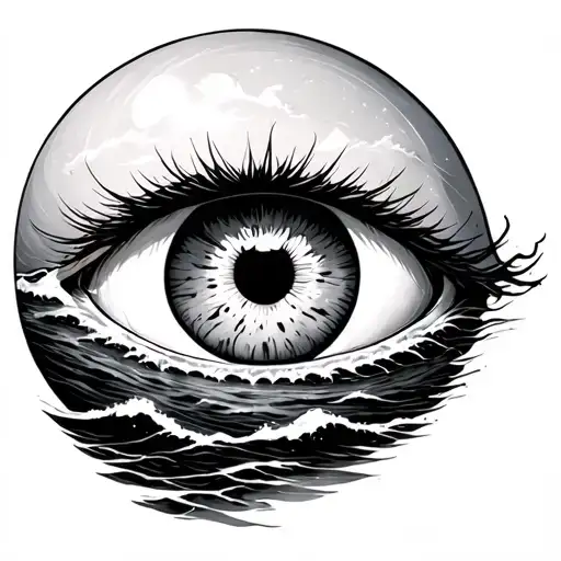 Eyeball With Ocean Scene Inside Of It
