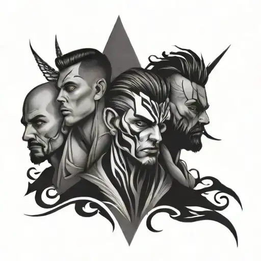 Trio Guy Tatoo Design