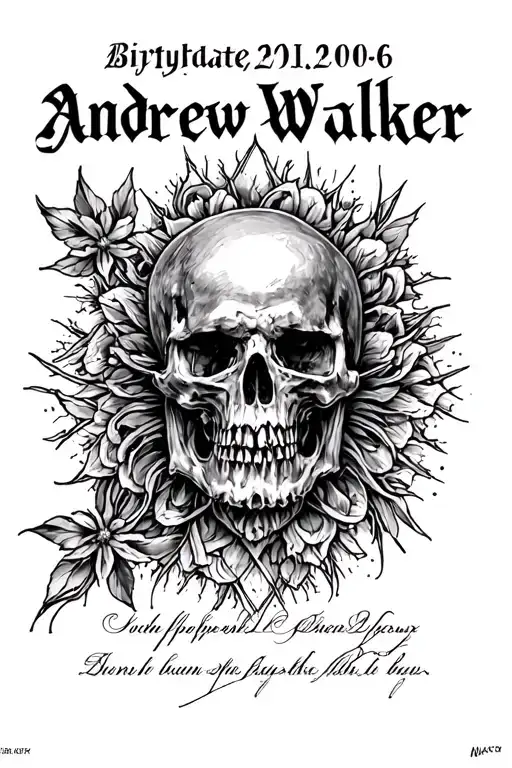 A Death Date In Roman Numerals And A Biryhdate With The Name Andrew Walker