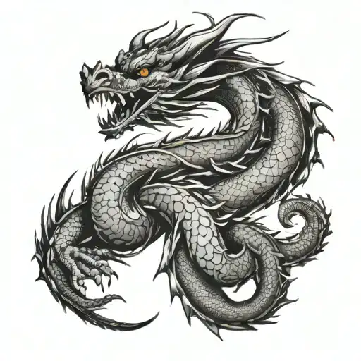 Dragon Wrapping Around Another