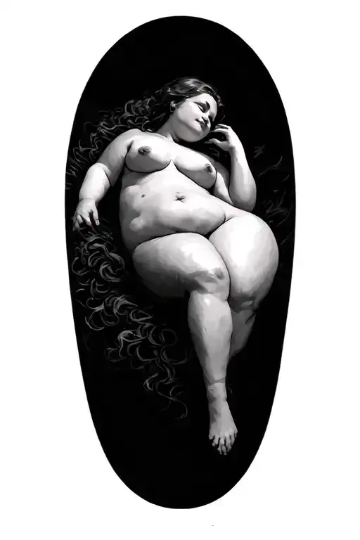 Chubby Nude White Girl Laying Down