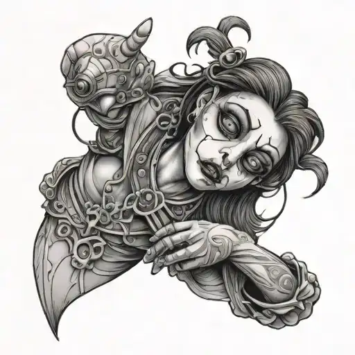 Male Tattoo Image Of A Puppet Girl Who Controls Herself