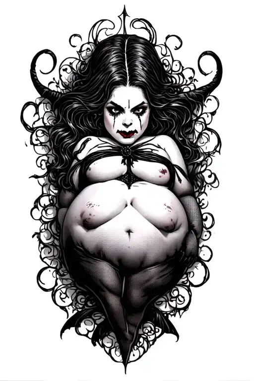 Chubby Nude White Girl Laying Down Vampire